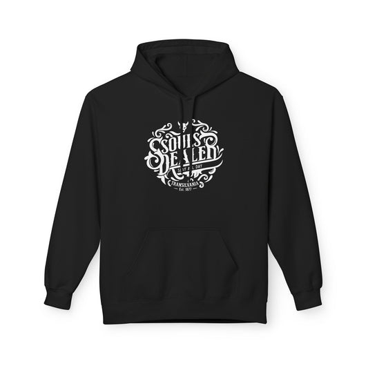 Souls Dealer & Foolish Mortals Hoodie | Unisex Halloween Apparel, Cozy Sweatshirt, Gift for Spooky Season, Casual Layering, Gothic Style