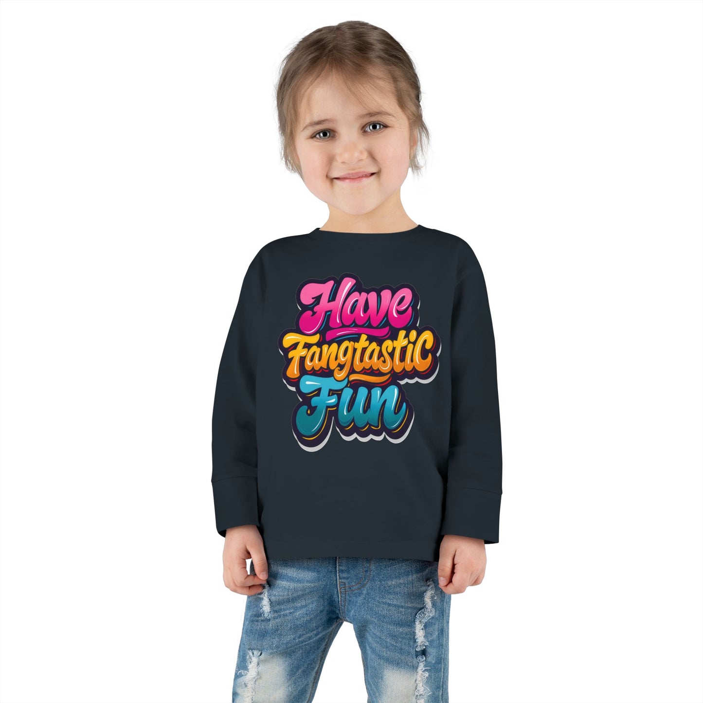 Little Monsters | Fangtastic Fun | Toddler Long Sleeve Tee | Fun Kids Shirt, Cute Outfit, Playtime Apparel