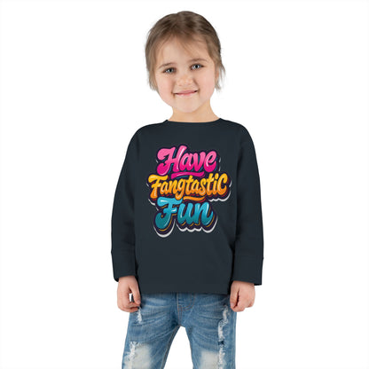Little Monsters | Fangtastic Fun | Toddler Long Sleeve Tee | Fun Kids Shirt, Cute Outfit, Playtime Apparel