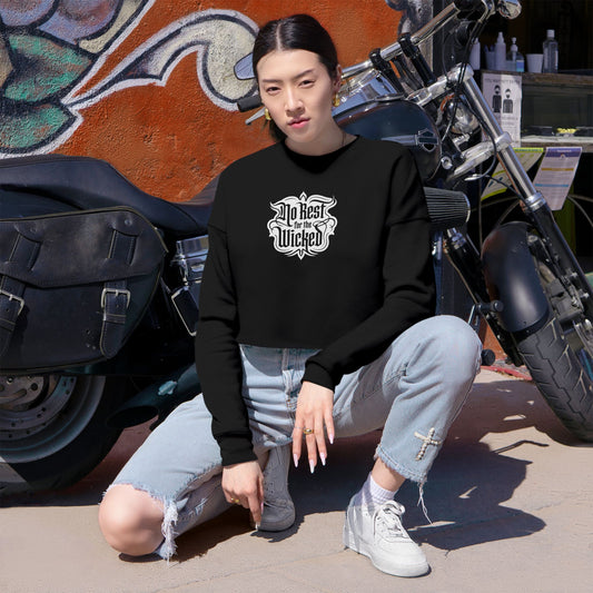 Do Rest for the Wicked Cropped Sweatshirt - Women's Edgy Streetwear