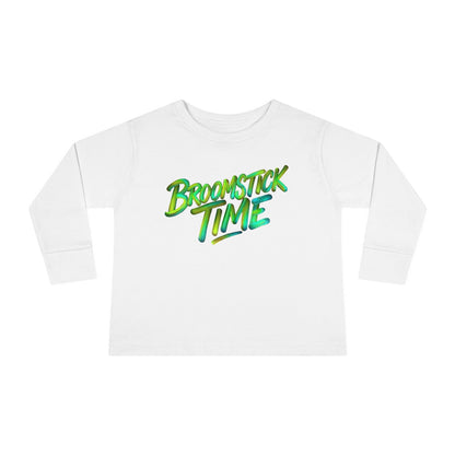 Little Monsters | Broomstick Time | Toddler Long Sleeve Tee | Fun Kids Shirt, Cute Outfit, Playtime Apparel