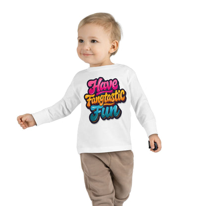 Little Monsters | Fangtastic Fun | Toddler Long Sleeve Tee | Fun Kids Shirt, Cute Outfit, Playtime Apparel