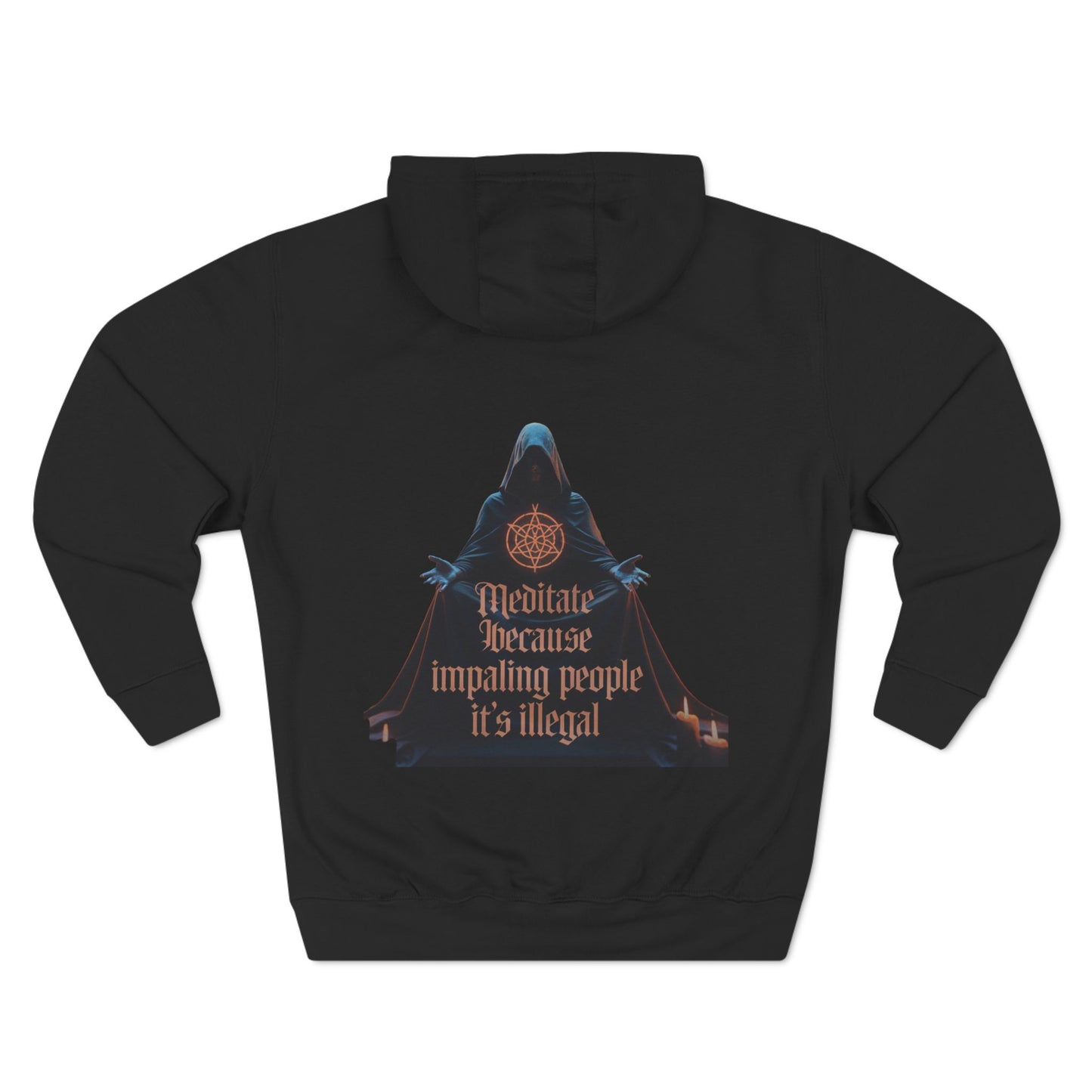 Gothic Three-Panel Fleece Hoodie - Unique Design for Dark Aesthetic Enthusiasts