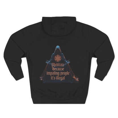 Gothic Three-Panel Fleece Hoodie - Unique Design for Dark Aesthetic Enthusiasts