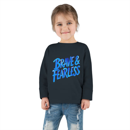 Little Monsters | Brave Fearless | Toddler Long Sleeve Tee | Fun Kids Shirt, Cute Outfit, Playtime Apparel