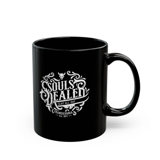 Souls Dealer Mug, Dark Humor Coffee Cup, Halloween Gift, Witchy Drinkware, Spooky Kitchen Accessory