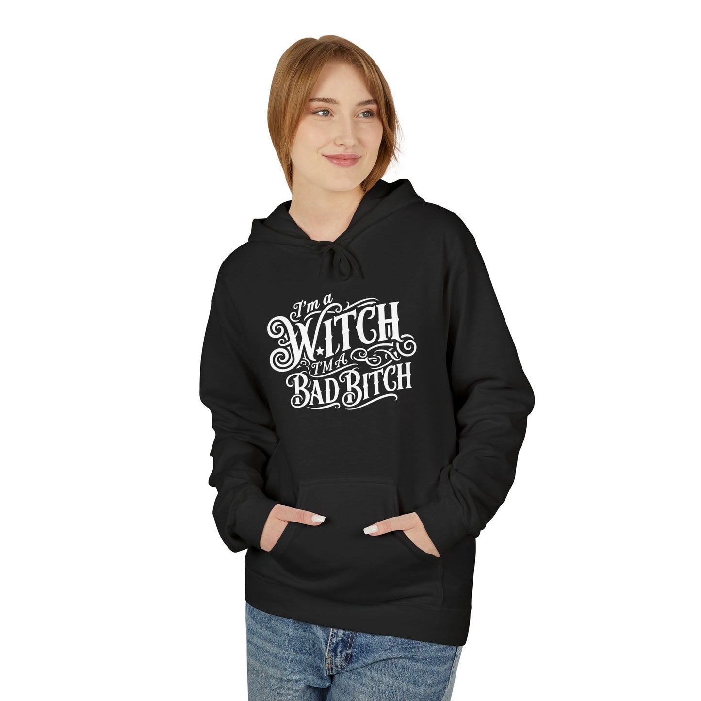 Bad Wich & Foolish Mortals Hoodie | Unisex Halloween Apparel, Cozy Sweatshirt, Gift for Spooky Season, Casual Layering, Gothic Style