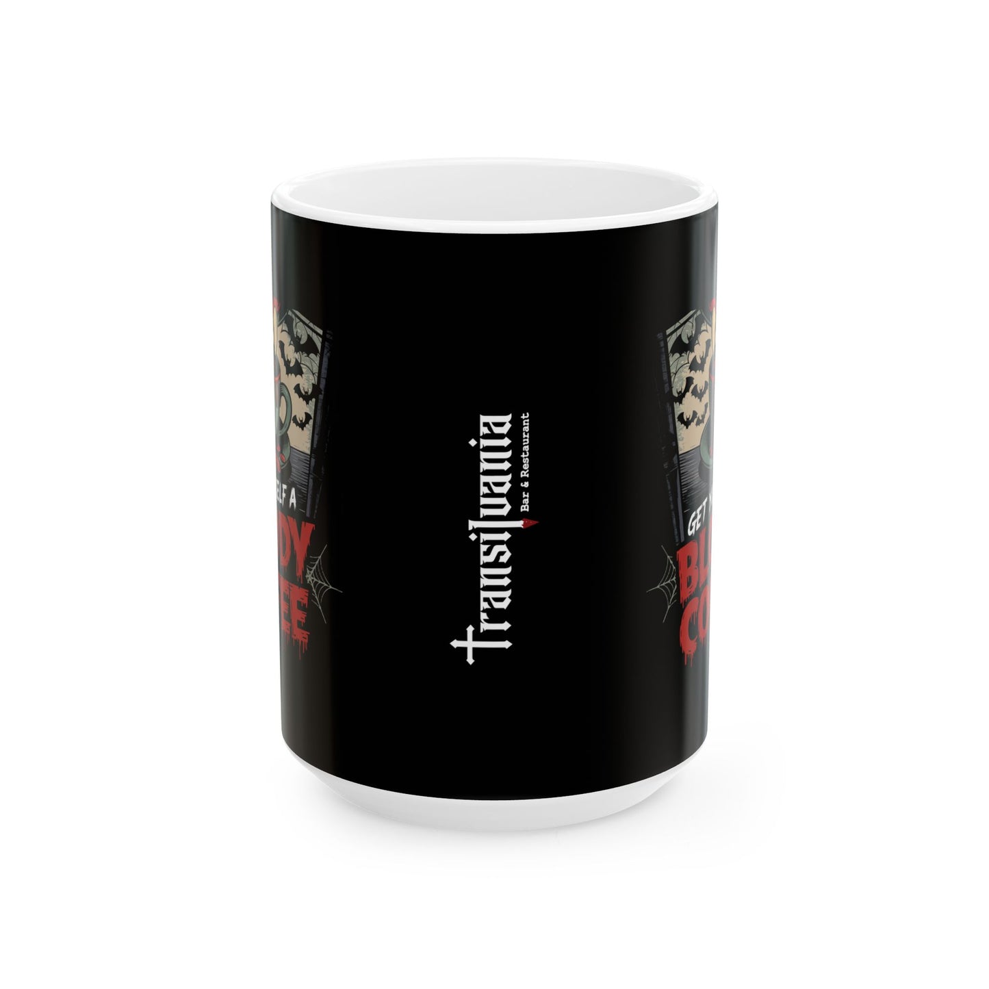 Halloween Themed Ceramic Mug - 'Get Yourself a Bloody Coffee'