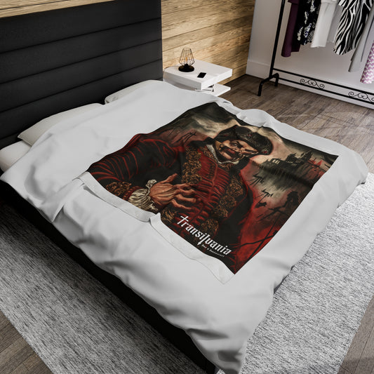 Transylvanian Dracula Velveteen Plush Blanket - Cozy Home Decor for Halloween Lovers