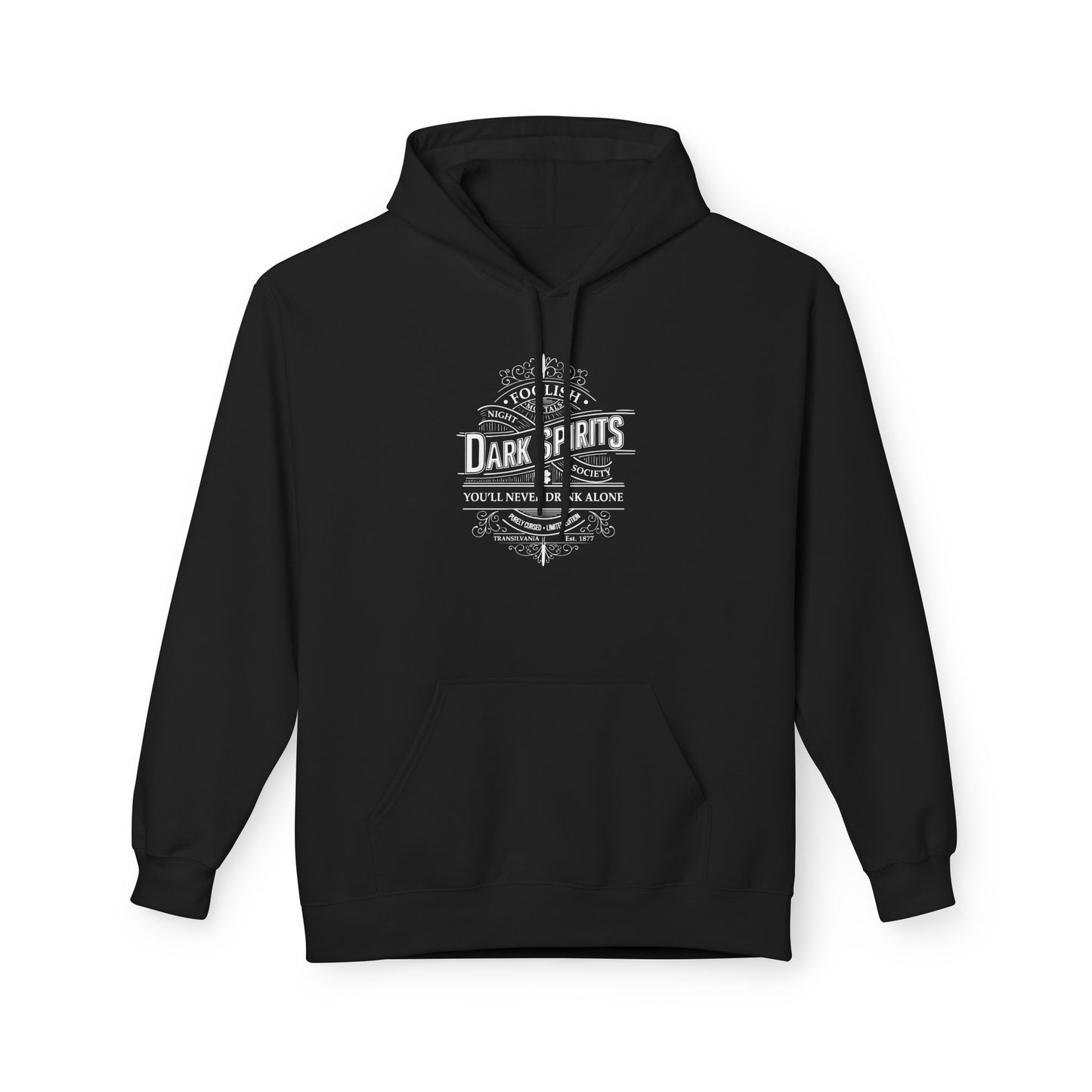 Dark Spirits & Foolish Mortals Hoodie | Unisex Halloween Apparel, Cozy Sweatshirt, Gift for Spooky Season, Casual Layering, Gothic Style