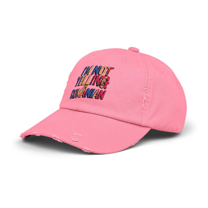 Funny Unisex Distressed Cap - 'I'm Not Yelling, I'm Romanian'