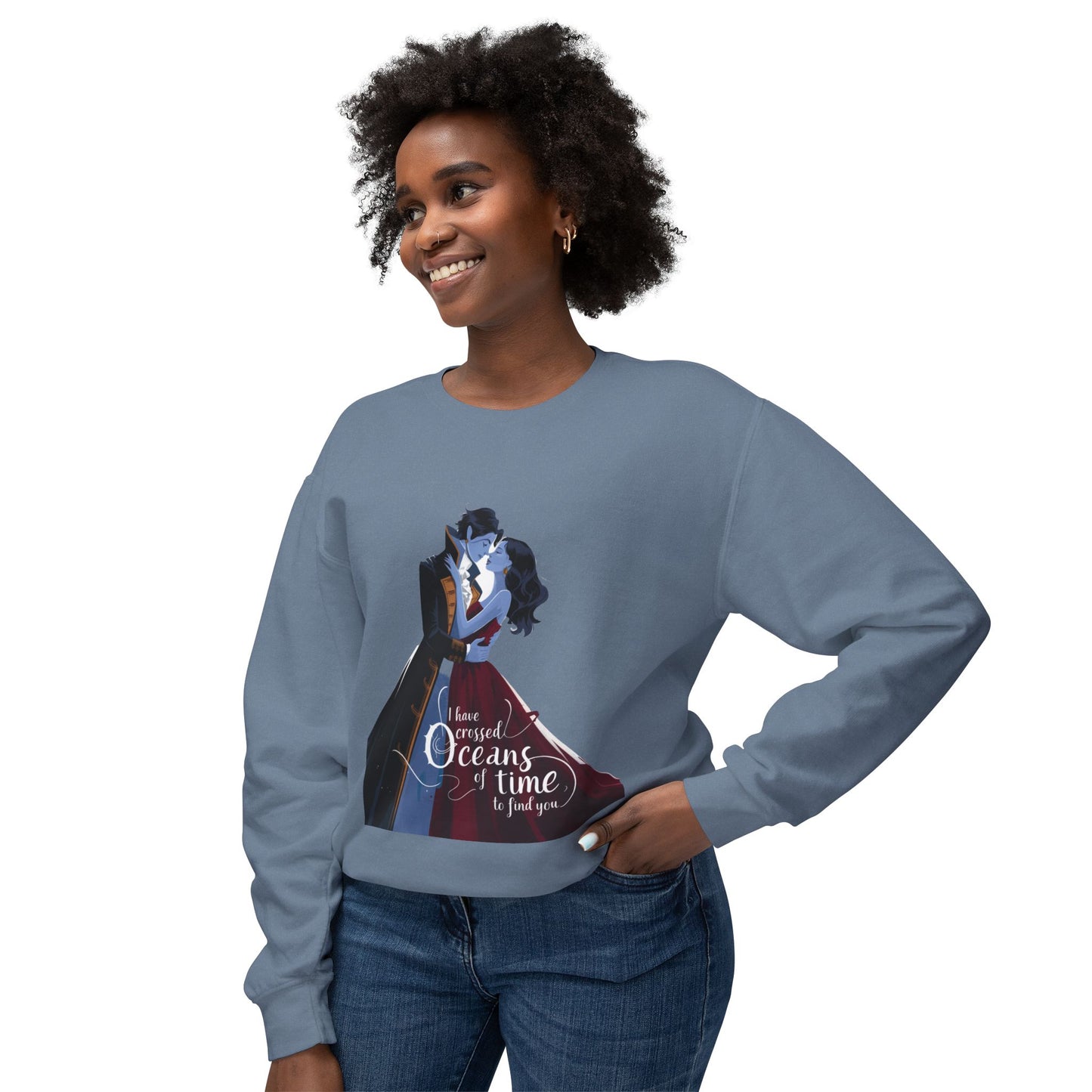 Love Across Time Crewneck Sweatshirt - Unisex Romantic Design