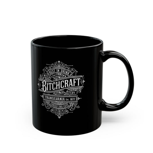 Bitchcraft Mug, Dark Humor Coffee Cup, Halloween Gift, Witchy Drinkware, Spooky Kitchen Accessory