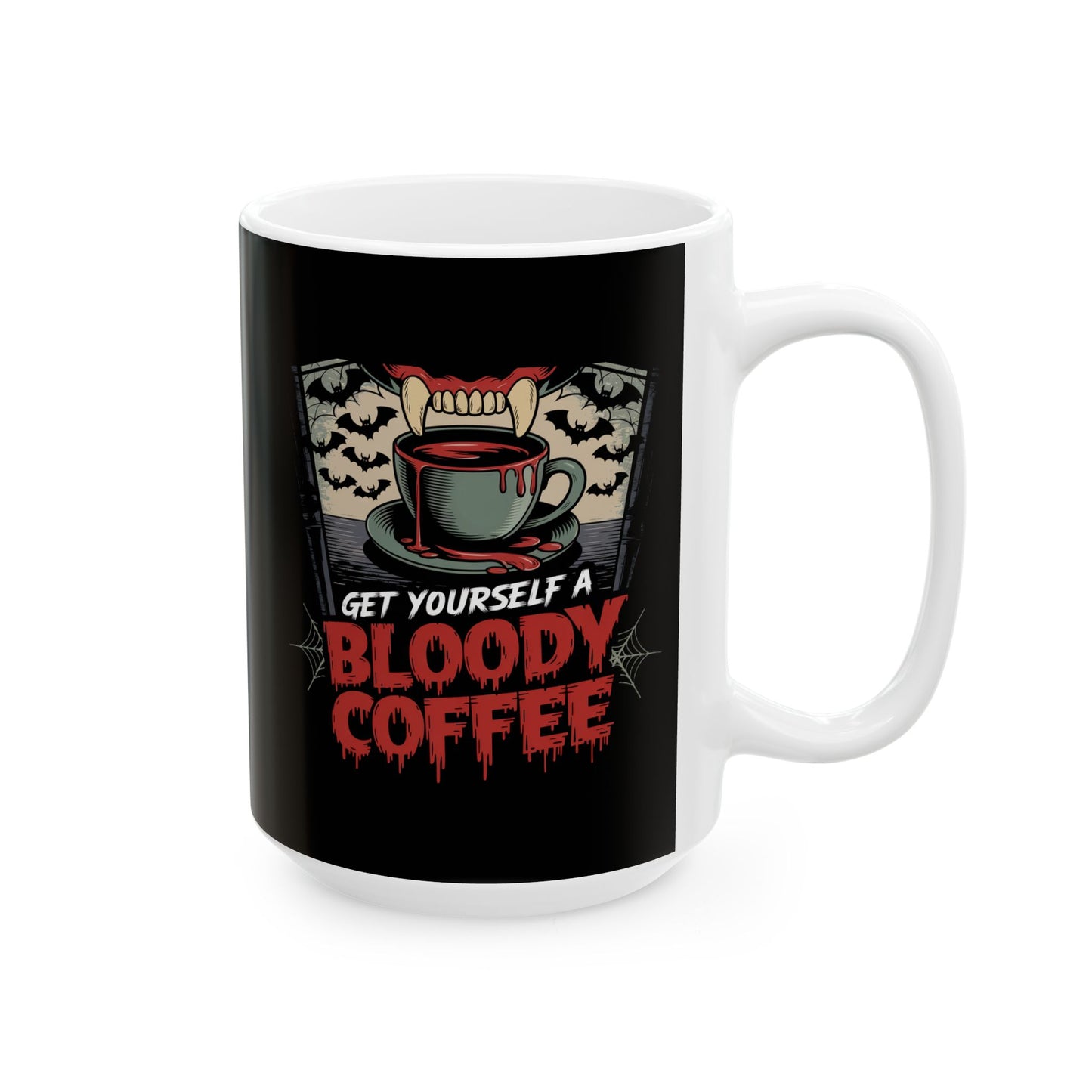 Halloween Themed Ceramic Mug - 'Get Yourself a Bloody Coffee'