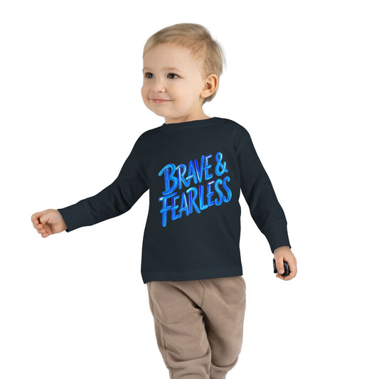 Little Monsters | Brave Fearless | Toddler Long Sleeve Tee | Fun Kids Shirt, Cute Outfit, Playtime Apparel