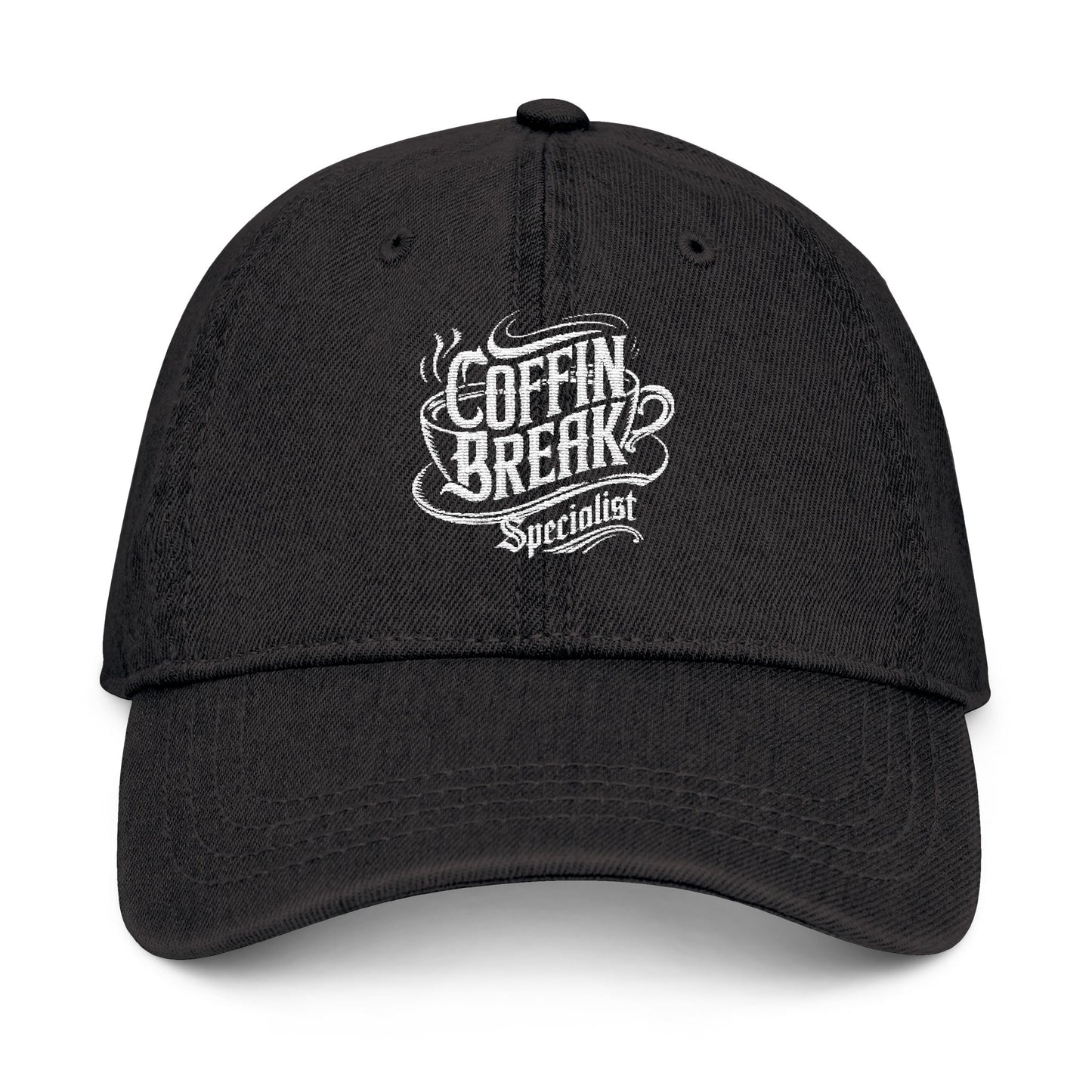 Coffin Break Embroidered Denim Hat | Foolish Mortals Style Cap