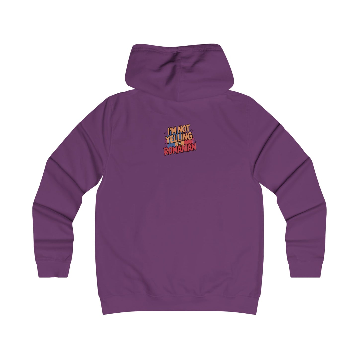Humorous Romanian College Hoodie - "I'm Not Yelling, I'm Romanian"