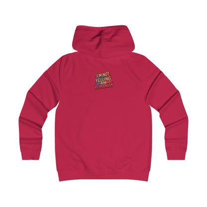Humorous Romanian College Hoodie - "I'm Not Yelling, I'm Romanian"