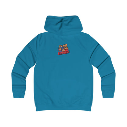 Humorous Romanian College Hoodie - "I'm Not Yelling, I'm Romanian"
