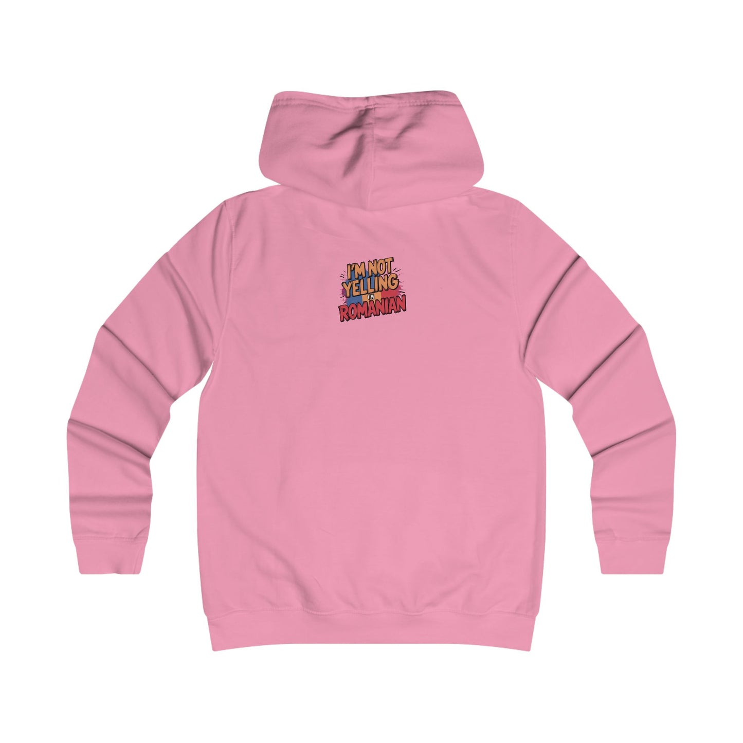 Humorous Romanian College Hoodie - "I'm Not Yelling, I'm Romanian"