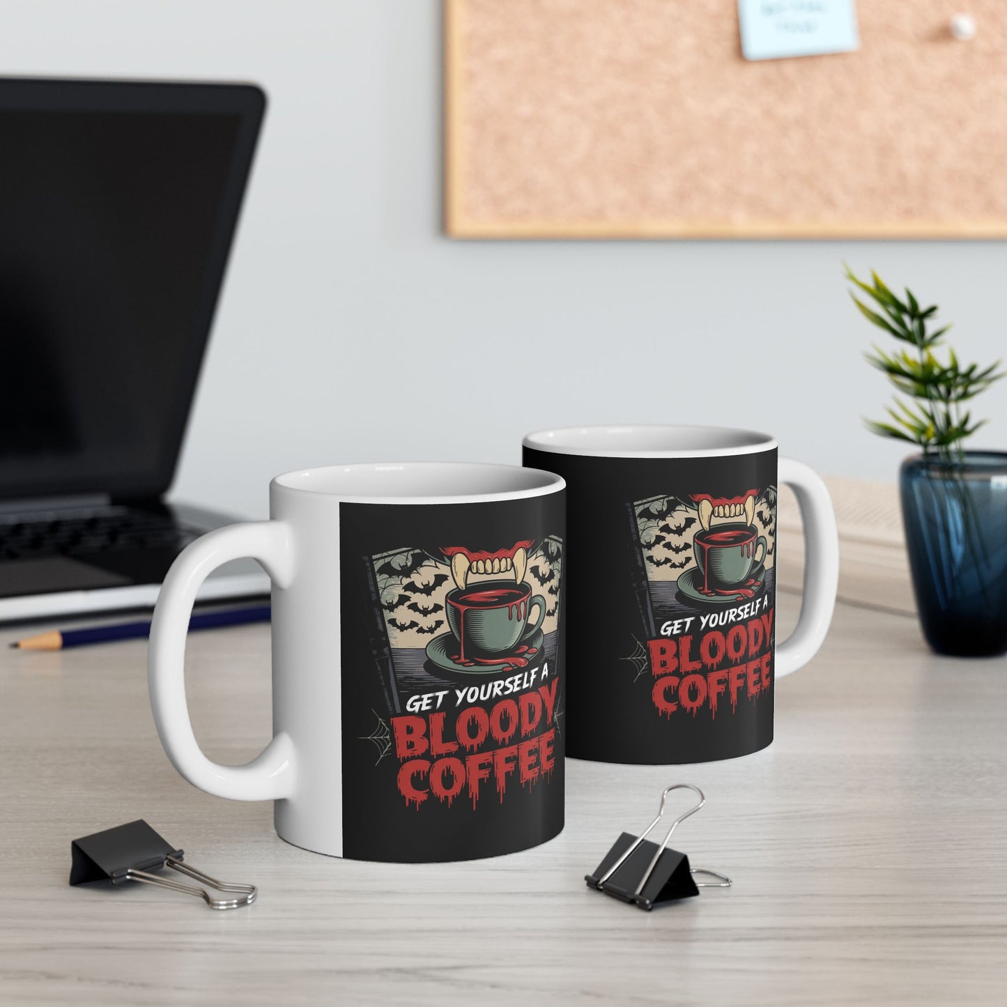 Halloween Themed Ceramic Mug - 'Get Yourself a Bloody Coffee'