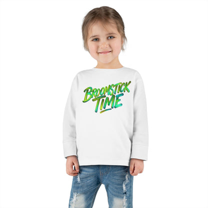 Little Monsters | Broomstick Time | Toddler Long Sleeve Tee | Fun Kids Shirt, Cute Outfit, Playtime Apparel