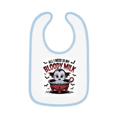 Baby Halloween Bib - 'All I Need Is My Bloody Milk' Contrast Trim