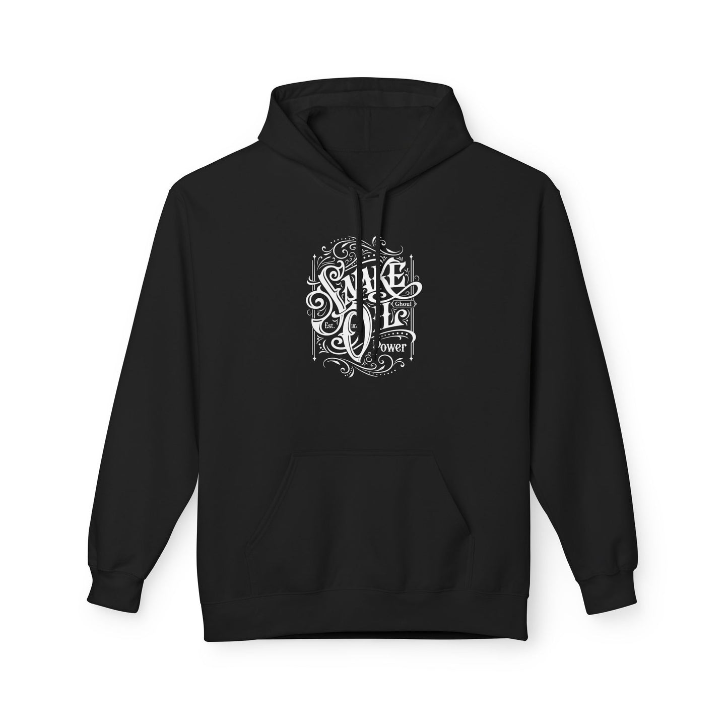 Snake Oil & Foolish Mortals Hoodie | Unisex Halloween Apparel, Cozy Sweatshirt, Gift for Spooky Season, Casual Layering, Gothic Style