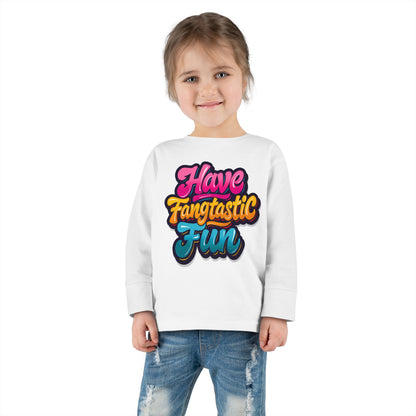 Little Monsters | Fangtastic Fun | Toddler Long Sleeve Tee | Fun Kids Shirt, Cute Outfit, Playtime Apparel