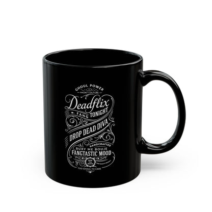 DeathFlix Mug, Dark Humor Coffee Cup, Halloween Gift, Witchy Drinkware, Spooky Kitchen Accessory