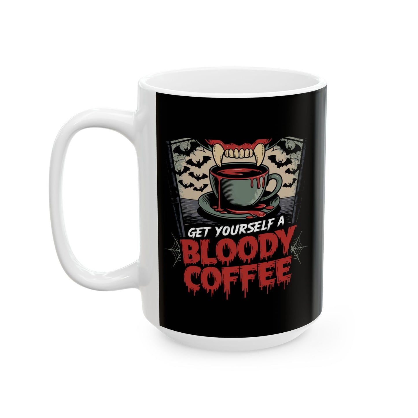 Halloween Themed Ceramic Mug - 'Get Yourself a Bloody Coffee'