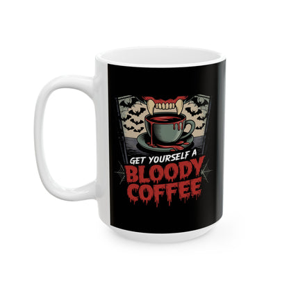 Halloween Themed Ceramic Mug - 'Get Yourself a Bloody Coffee'