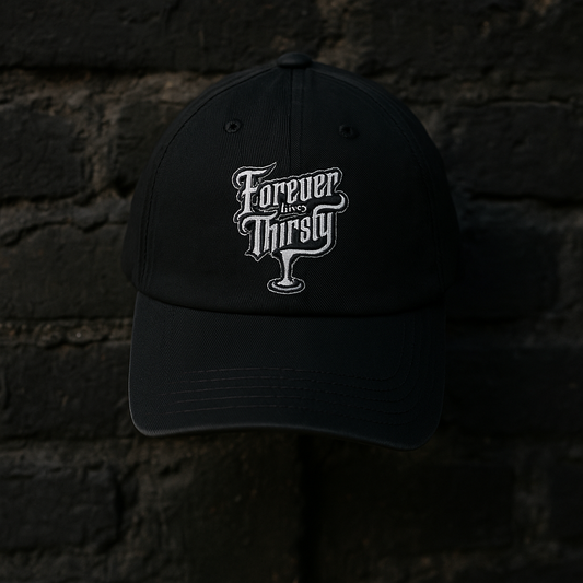 Embroidered Denim Hat - Forever Thirsty & Foolish Mortals