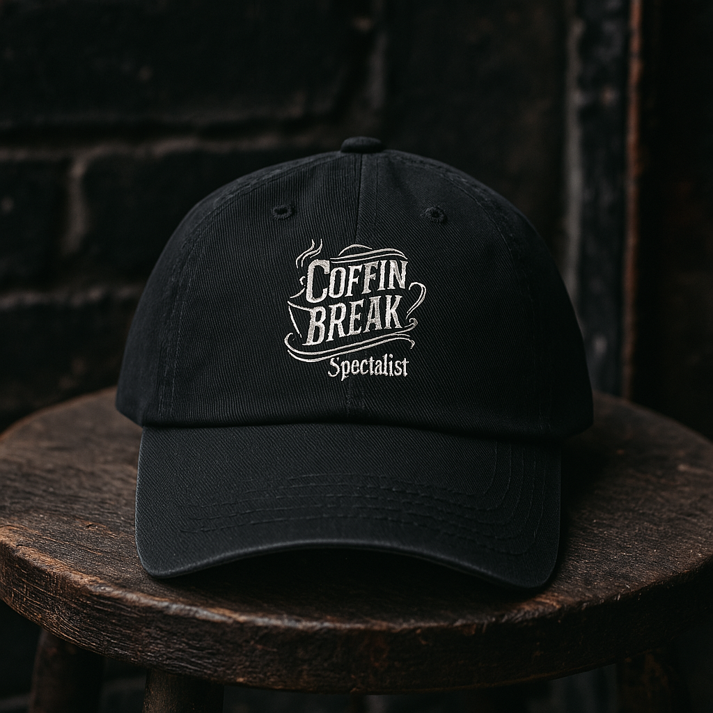 Coffin Break Embroidered Denim Hat | Foolish Mortals Style Cap
